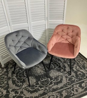 Стул BREEZE BLUVEL-14 GREY, велюр / черный каркас М-City в Нягани - nyagan.mebel24.online | фото 3