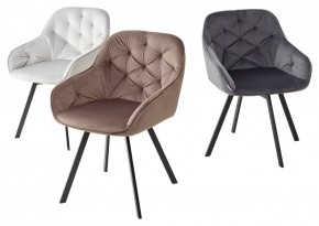 Стул GALE 360 град. поворот. BLUVEL-03 LIGHT GREY, велюр/ черный каркас, М-City в Нягани - nyagan.mebel24.online | фото 2