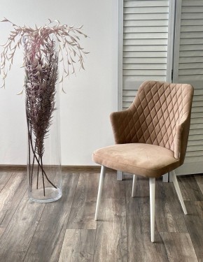 Стул HERMAN 360 град. БЕЖЕВЫЙ #5, велюр / белый каркас М-City в Нягани - nyagan.mebel24.online | фото 3