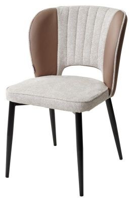 Стул HERMES WZ2042-02 светло-бежевый фактурный велюр/ HK017-31 серо-коричневый PU, М-City в Нягани - nyagan.mebel24.online | фото 1