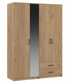 СВЕТЛАНА LOFT Шкаф 4 двери с зеркалом (дуб золотой) в Нягани по цене 10 050 руб. СВЕТЛАНА LOFT Шкаф 4 двери с зеркалом (дуб золотой) в Нягани - nyagan.mebel24.online | фото