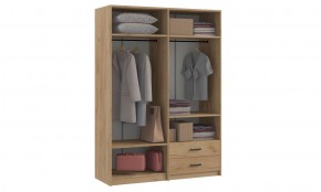 СВЕТЛАНА LOFT Шкаф 4 двери с зеркалом (дуб золотой) в Нягани - nyagan.mebel24.online | фото 3