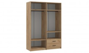 СВЕТЛАНА LOFT Шкаф 4 двери с зеркалом (дуб золотой/серый) в Нягани - nyagan.mebel24.online | фото 2