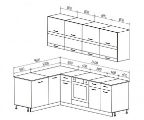 ТЕХНО Кухонный гарнитур угловой 2,4х1,6 м Компоновка №4 в Нягани - nyagan.mebel24.online | фото 6