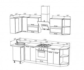 ТЕХНО Кухонный гарнитур угловой 2,7х0,9 м Компоновка №2 в Нягани - nyagan.mebel24.online | фото 8