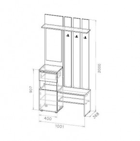 Токио Вешалка с зеркалом в Нягани - nyagan.mebel24.online | фото 3