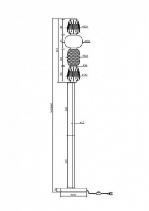 Торшер Maytoni Pattern MOD267FL-L32CH3K в Нягани - nyagan.mebel24.online | фото 2