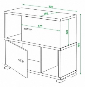 Тумба комбинированная Домино СБ-30/2 в Нягани - nyagan.mebel24.online | фото 2