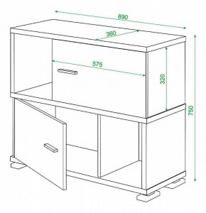 Тумба комбинированная Домино СБ-30/2 в Нягани - nyagan.mebel24.online | фото 3