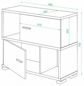 Тумба комбинированная Домино СБ-30/2 в Нягани - nyagan.mebel24.online | фото 3