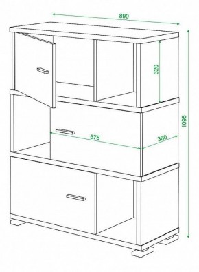 Тумба комбинированная Домино СБ-30/3 в Нягани - nyagan.mebel24.online | фото 2