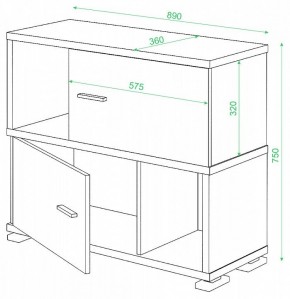 Тумба комбинированная СБ-30/2 в Нягани - nyagan.mebel24.online | фото 2