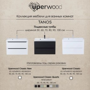 Тумба под раковину Uperwood Tanos 100 см, подвесная, белая/графит в Нягани - nyagan.mebel24.online | фото 12