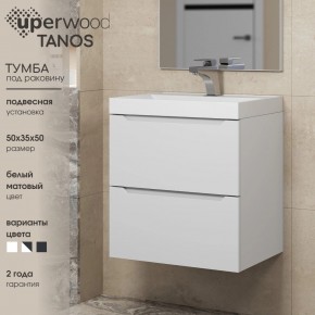 Тумба под раковину Uperwood Tanos 50 см, подвесная, белая матовая в Нягани - nyagan.mebel24.online | фото 6
