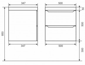 Тумба под раковину Uperwood Tanos 50 см, подвесная, черная матовая в Нягани - nyagan.mebel24.online | фото 3