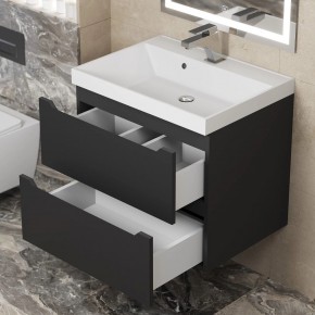 Тумба под раковину Uperwood Tanos 60 см, подвесная, черная матовая в Нягани - nyagan.mebel24.online | фото 2