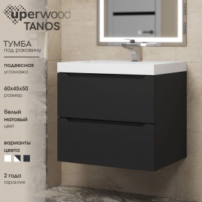 Тумба под раковину Uperwood Tanos 60 см, подвесная, черная матовая в Нягани - nyagan.mebel24.online | фото 3