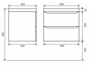 Тумба под раковину Uperwood Tanos 60 см, подвесная, черная матовая в Нягани - nyagan.mebel24.online | фото 6