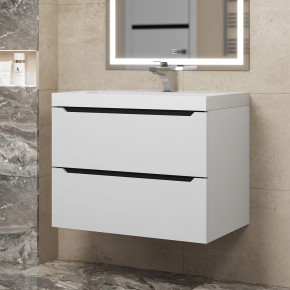 Тумба под раковину Uperwood Tanos 70 см, подвесная, белая/графит в Нягани - nyagan.mebel24.online | фото