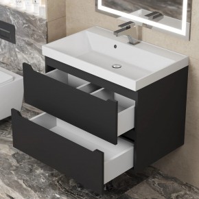 Тумба под раковину Uperwood Tanos 70 см, подвесная, черная матовая в Нягани - nyagan.mebel24.online | фото 2