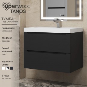 Тумба под раковину Uperwood Tanos 70 см, подвесная, черная матовая в Нягани - nyagan.mebel24.online | фото 3