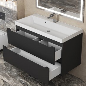 Тумба под раковину Uperwood Tanos 90 см, подвесная, черная матовая в Нягани - nyagan.mebel24.online | фото 10