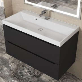Тумба под раковину Uperwood Tanos 90 см, подвесная, черная матовая в Нягани - nyagan.mebel24.online | фото 11