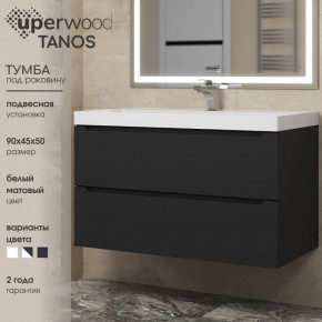 Тумба под раковину Uperwood Tanos 90 см, подвесная, черная матовая в Нягани - nyagan.mebel24.online | фото 3