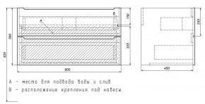 Тумба под раковину Uperwood Tanos 90 см, подвесная, черная матовая в Нягани - nyagan.mebel24.online | фото 7