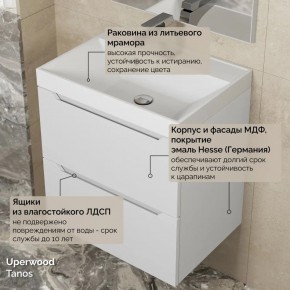 Тумба с раковиной Uperwood Tanos 50 см, подвесная, белая матовая в Нягани - nyagan.mebel24.online | фото 6