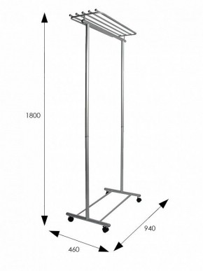 Вешалка гардеробная М-9 металлик в Нягани - nyagan.mebel24.online | фото