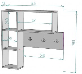 Вешалка настенная для одежды V28 в Нягани - nyagan.mebel24.online | фото 2