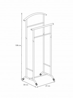 ВНП 300 Ч Вешалка костюмная  "Стиль-3" Черный в Нягани - nyagan.mebel24.online | фото